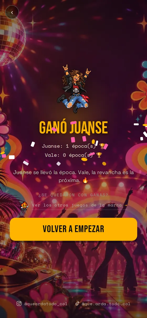 Pantalla de resultado de LOOP